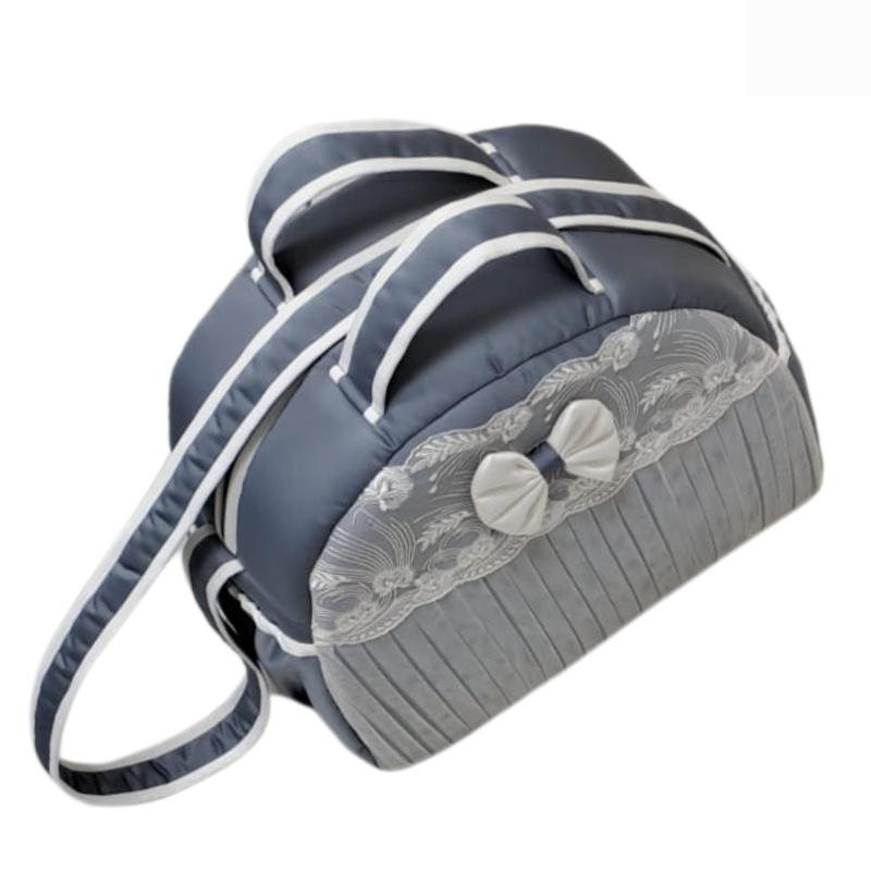 Luxury Baby Sleeping Bag & Diaper Bag Set Elegant Grey - Image 3