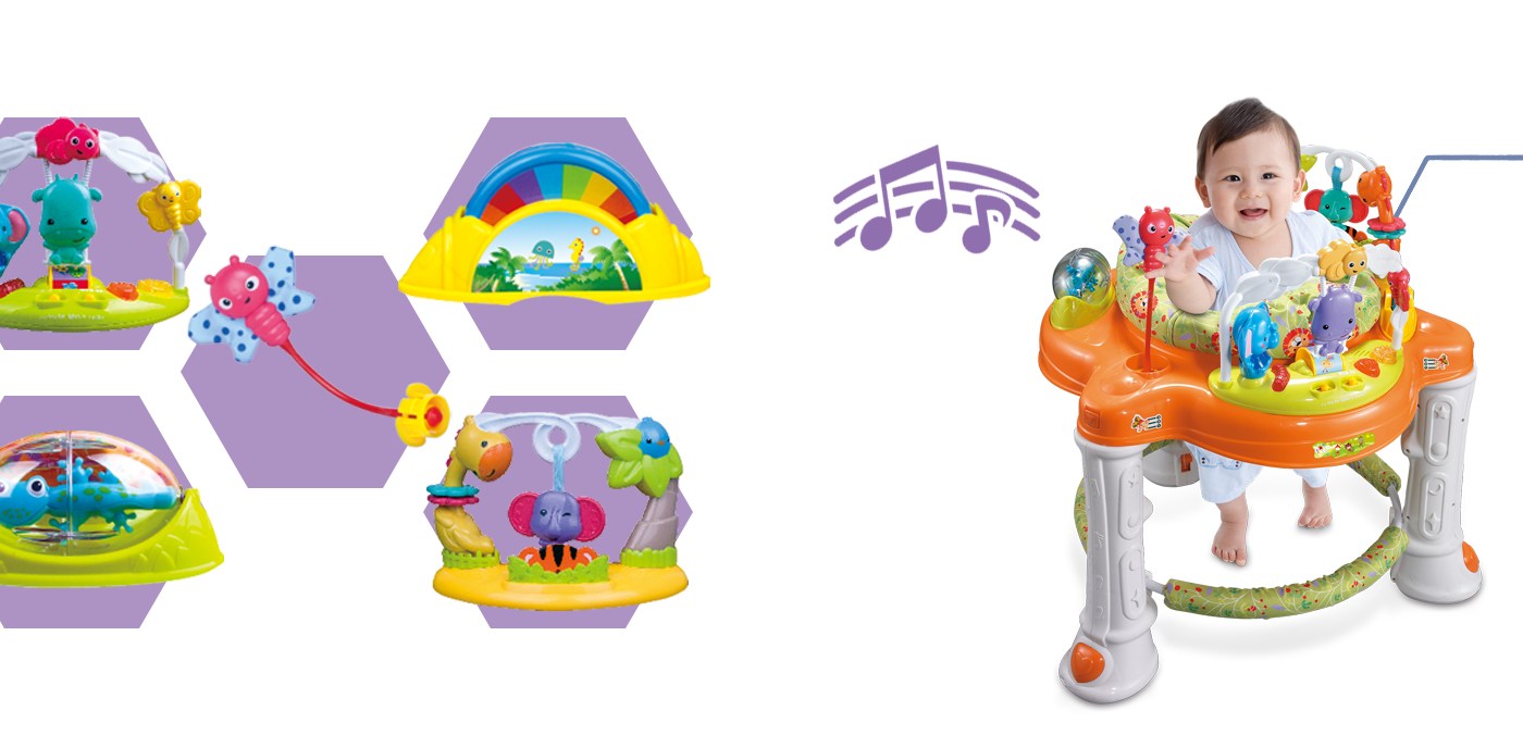 Babyhug Jungle Safari Foot To Floor Ride-On  - Green & Yellow