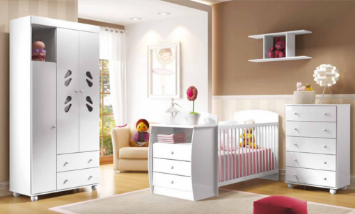 Wooden Baby Crib/Dresser – Pink 0516 Brazil
