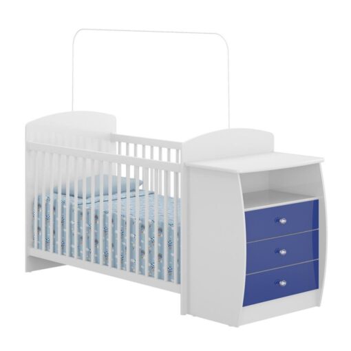 Wooden Baby Crib/Dresser –Blue 0516 Brazil