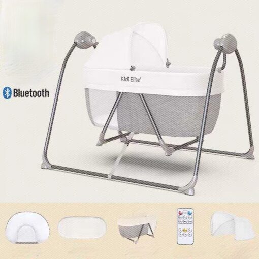 Baby Electric Cradle Bed With Bluetooth GRAY