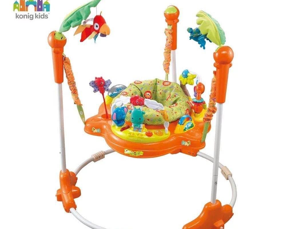 Babyhug Jungle Safari Foot To Floor Ride-On  - Green & Yellow