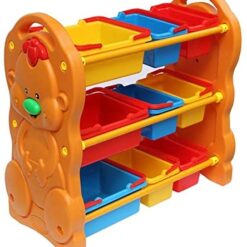 Kids Plastic Toy Storage Basket, Three Layer Storage Shelves