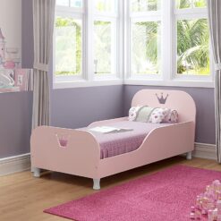 Mini Toddler Bed White With Glossy 150X70 PINK