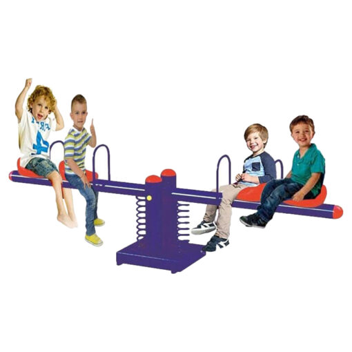 Double Springs Happy Metal 4 Seats See Saw - Blue SHA-VS4-679