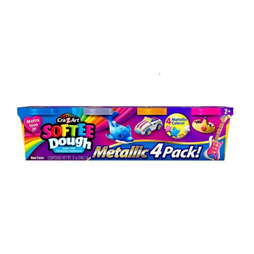 Softee Dough Super Soft Modeling Compound Metallic (Pack of 4)