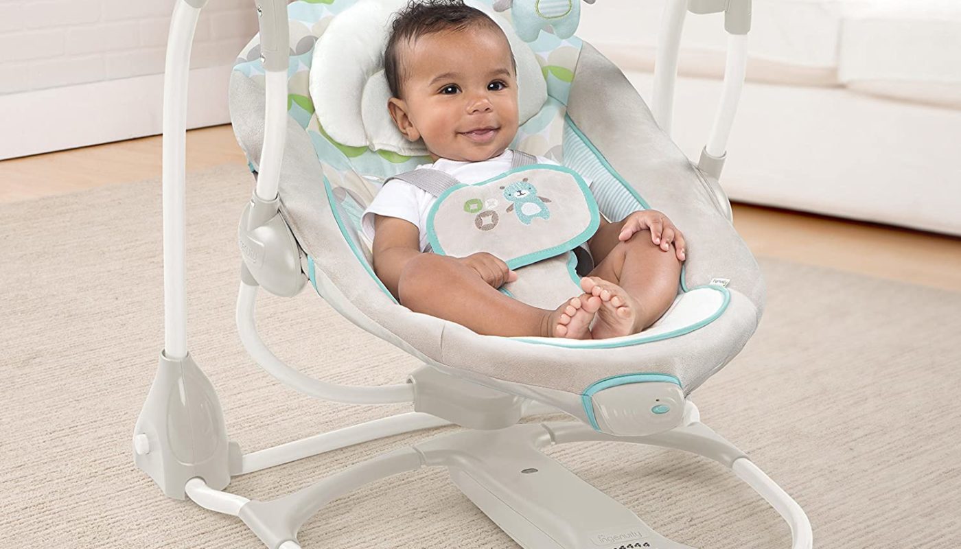Ingenuity ConvertMe Swing-2-Seat, Wynn, 5 Rocking Modes, Vibration, Music, USB Adapter Cable, Toy Bar