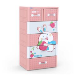 Plastic Cabinet TABI-L 5 floors (Pink - Rabbit Strawberry)
