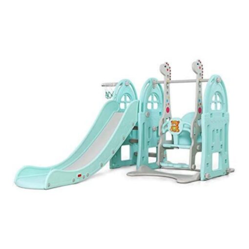 Kids 3 in 1 Outdoor Play Structure Jumbo Slide with Swing And Basket Ball Game