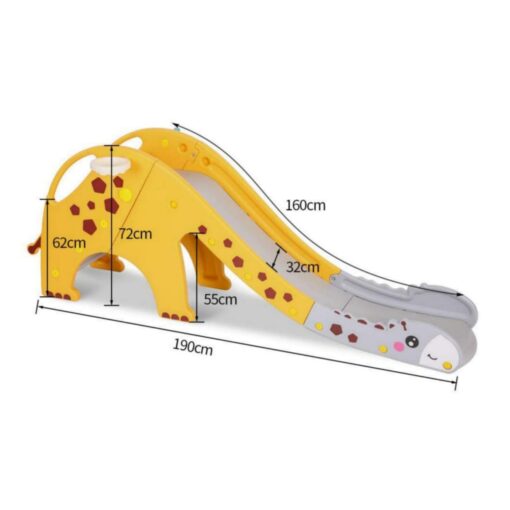 Giraffe Kids Slide (Brachiosaurus Slide, Gray+Yellow)
