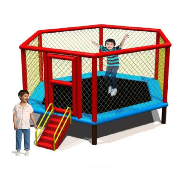 Sky Zone 14" Ft Hexagon Trampoline w/ Sturdy Ladder