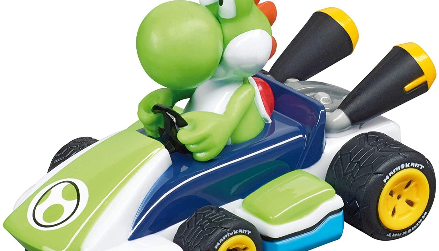 Carrera First Mario Kart Slot Car Race Track With SpinnersIncludes 2