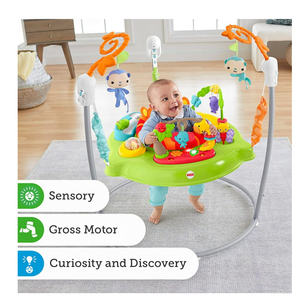Rainforest Jumperoo Baby Walker Bouncer Rocking Chair Activity Walker With  Discovery Center Baby Activity Center