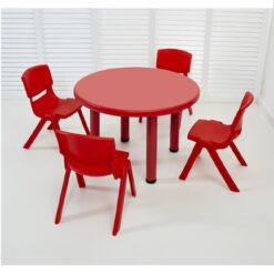 Round table and chair for kids Red