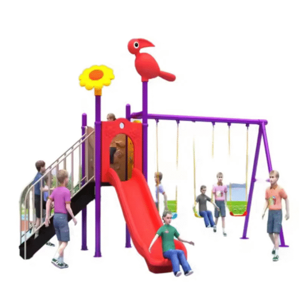 Plastic Children's Outdoor Playground With Slides