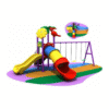 Kids Outdoor Slides And 3-Swing