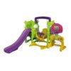 Swing and Slide Set with Basketball Net Green Purple Yellow