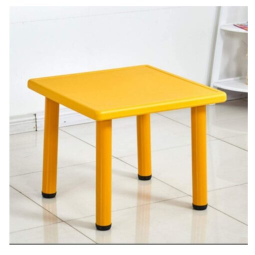 Square Plastic Study Table For Kids Yellow
