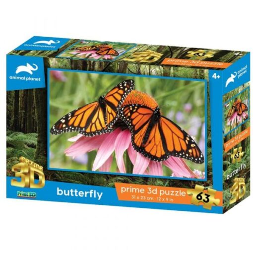 Prime 3D - Animal Planet Licensed Monarch Butterfly 3D Puzzle 63 Pcs