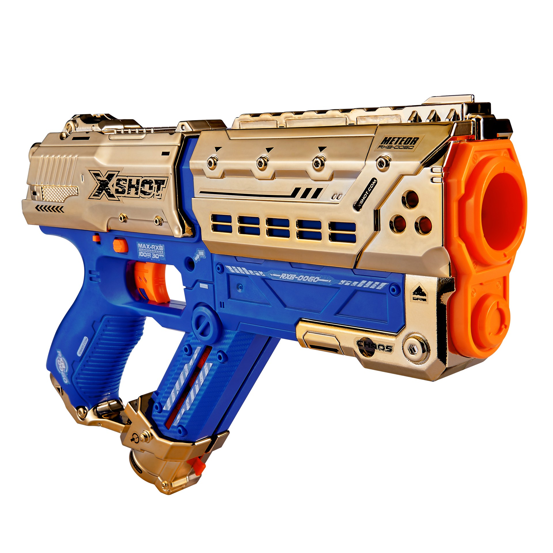 XShot Glitters in Gold with the Chaos Orbit & Meteor Blasters – Foam From  Above