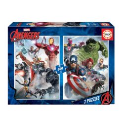 Educa Borras – Marvel Avengers Series, 2 x 500 Piece Marvel Mania Puzzles-17994-FG