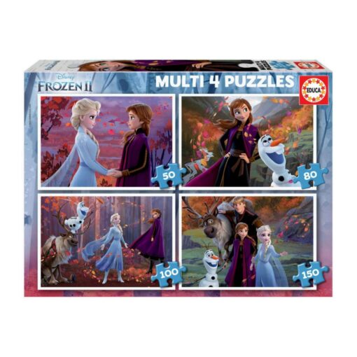 Educa 4 Junior Puzzles 50, 80, 100 and 150 Pieces, Frozen 2, from 60 Months