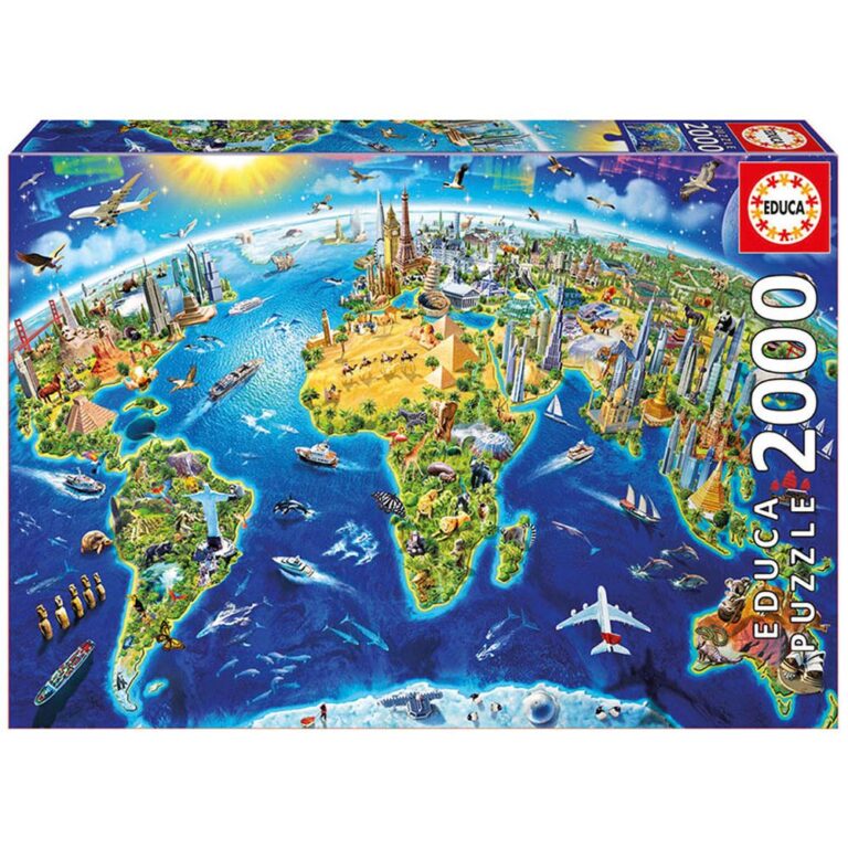 Educa - Puzzles World Land Marks 2000 Pcs-17129-FG