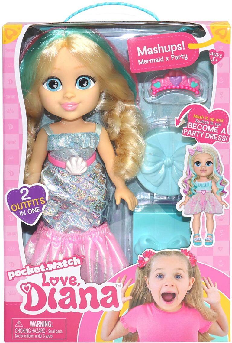 Love, Diana Doll Mashup Party Mermaid 13 Inch 2 Outfits in One-20081-ATL