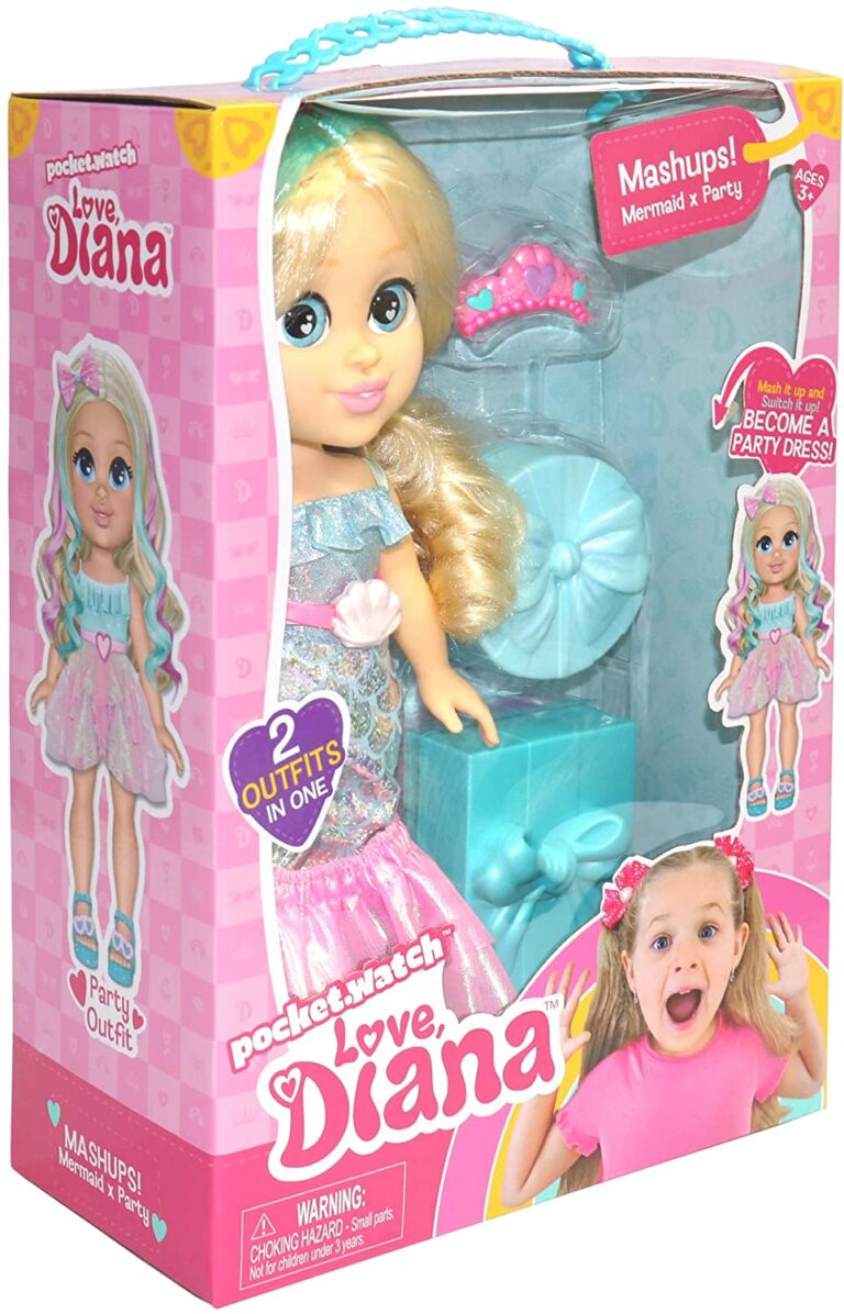 Love, Diana Doll Mashup Party Mermaid 13 Inch 2 Outfits in One-20081 ...