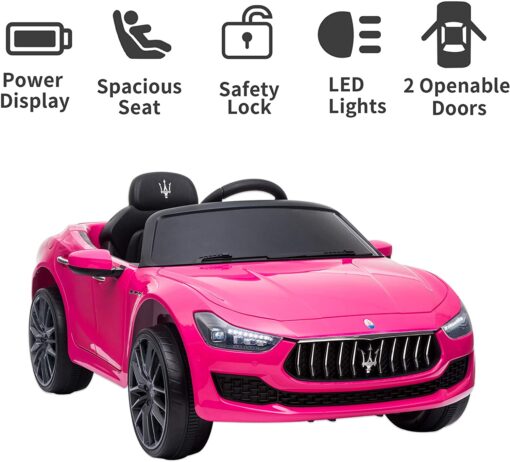 Maserati Kids Rechargeable Car Vehicle w/ MP3 Remote Control Pink-S302