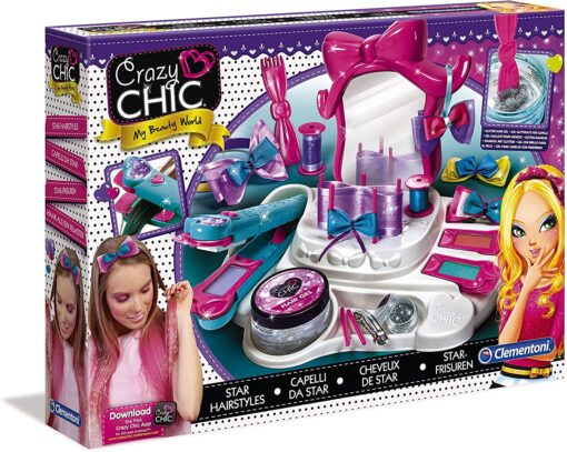 Clementoni Crazy Chic Hairstyle Lab, Girls Cosmetics, Various-15241