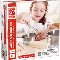 Hape Chef's Cooking Set - Child Safe Pots, Pans and Utensils - E3137