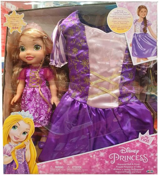 Jakks Pacific Disney Princess Rapunzel Doll and Girl Dress Gift Set