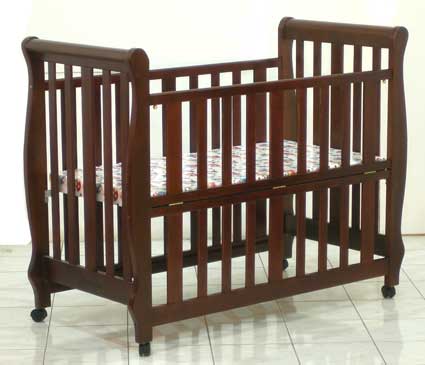 Monami Mahogany Baby Bed For Newborn-BP-066LB
