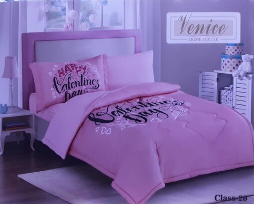 One Set Comforter With Pillow and Blanket For Girls- PINK