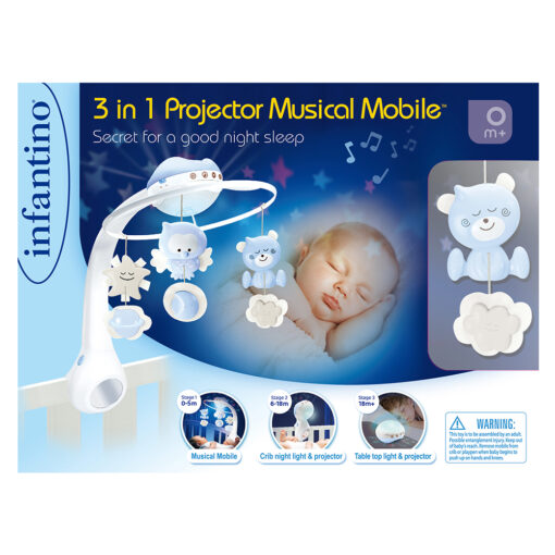 Infantino - 3-in-1 Projector Musical Mobile - IN004896-Blue
