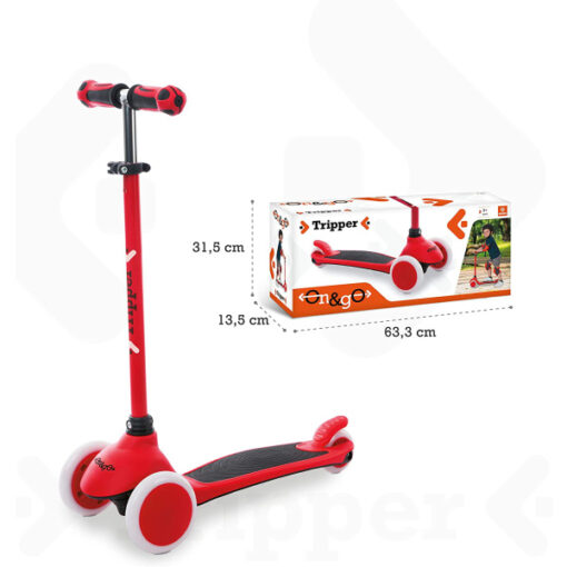Mondo On&Go Scooter 3 Wheels Tripper - Red