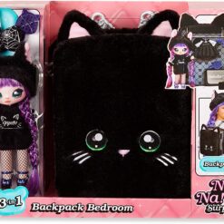 Na Na Na Surprise 3-in-1 Backpack Bedroom Black Kitty Playset