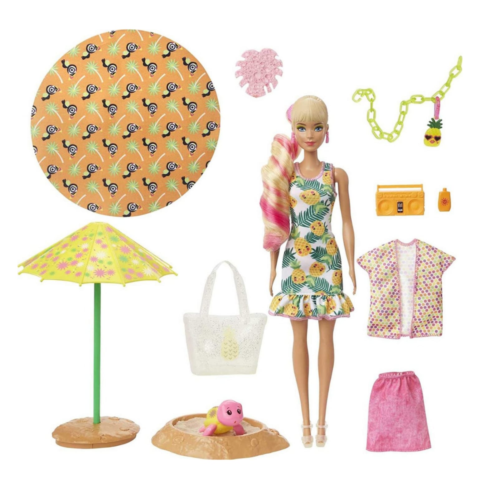Barbie Color Reveal Sand And Sun Surprise With Swimsuit And Toy Summer  Fashion Accessories Multicolor