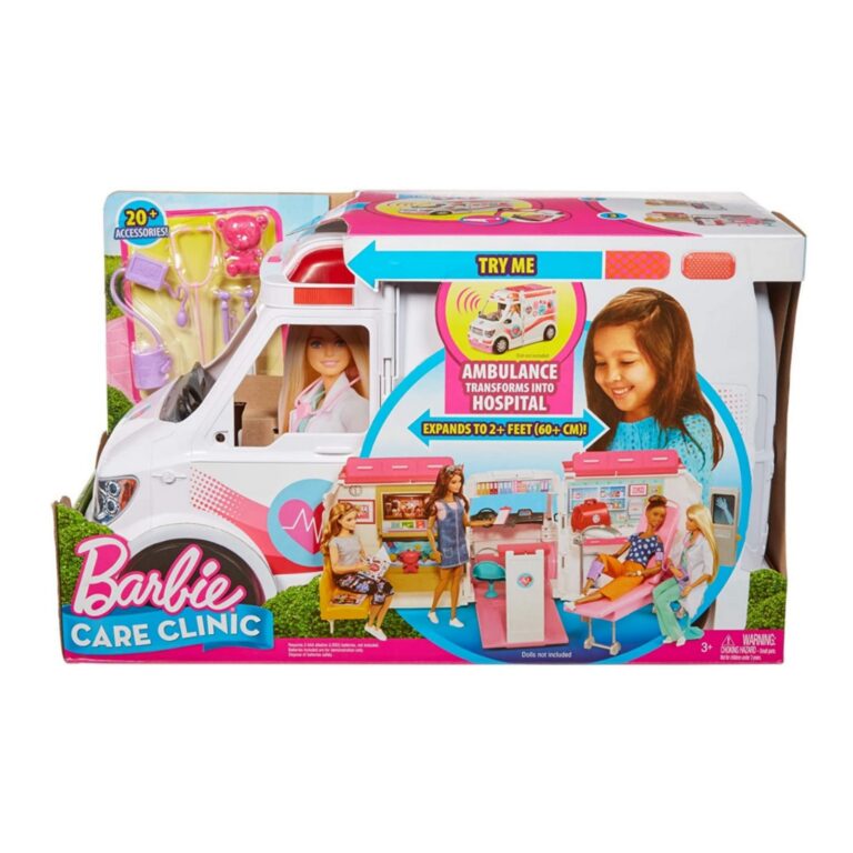 Barbie Care Clinic Vehicle Playset 2 Plus feet with Lights and Sounds - FRM19