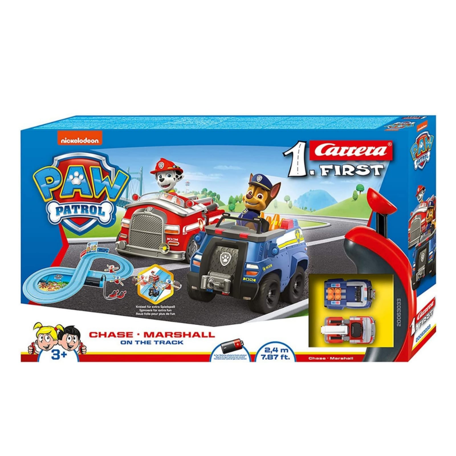 Carrera First Paw Patrol On the Track Slot Car Racing Race Set 63033 NEW 