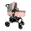 Baby Stroller Pram Pink With Compartment For Baby Bottle - BP9068
