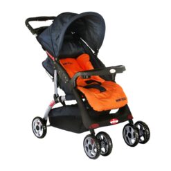 Baby Plus - Stroller Cum Pram - Navy Blue/Orange - BP4959
