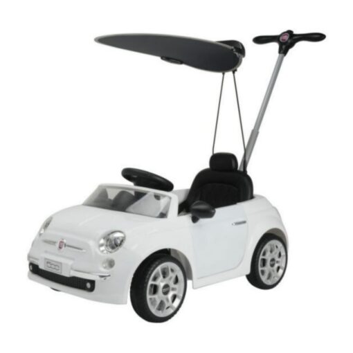 Fiat 500 Pushing Mega Car For Toddler White With Umbrella – NI-3622-C