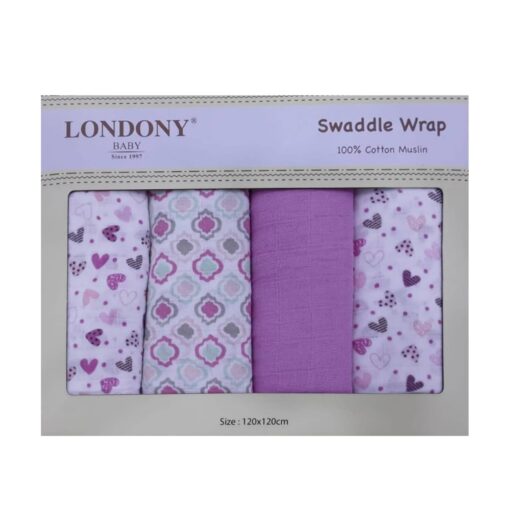 Baby Swaddle Wrap 4PCS For Girl - 2014B-PINK
