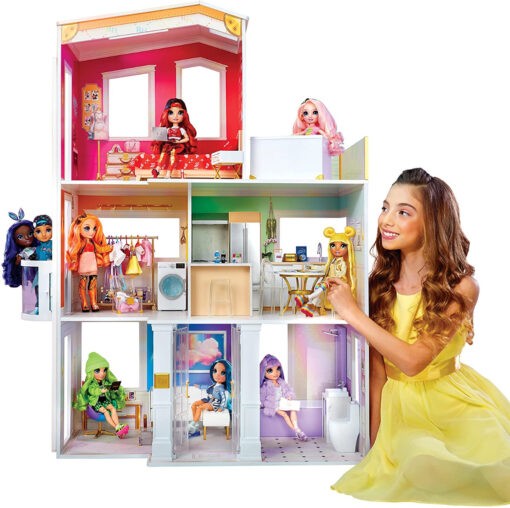 Rainbow High House fFashion House 3-Story Wood Doll House - MGA-574330