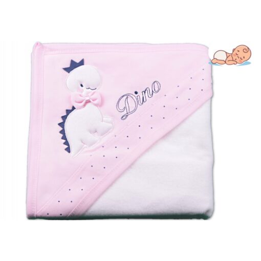 Baby Towel For Newborn -12 Months Dino Pink-945