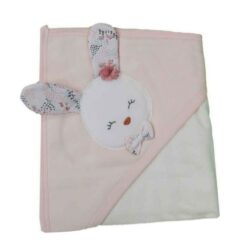 Baby Towel Rabbit Embossed Baby Bath Towel Peach – 985