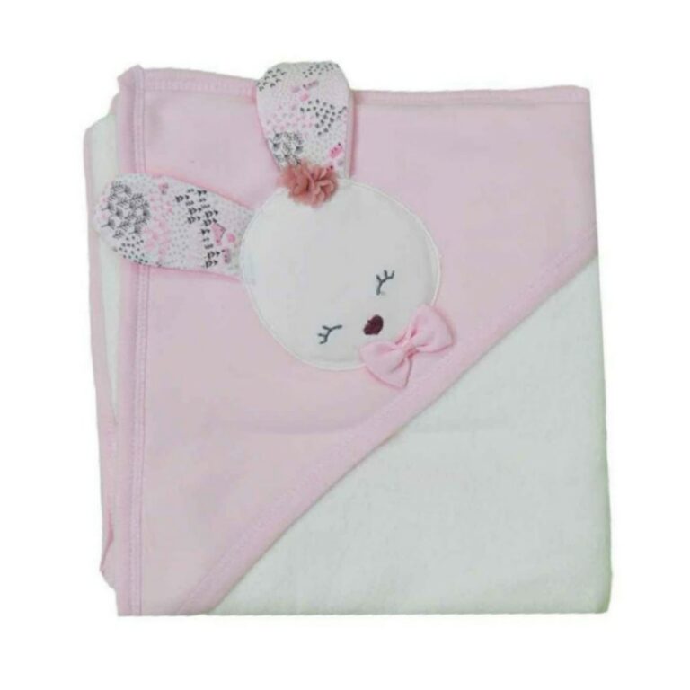 Baby Towel Rabbit Embossed Baby Bath Towel Pink - 985