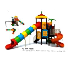 Kids Playground Hide & Seek Tower With Tunnel Slides/Swing Outdoor